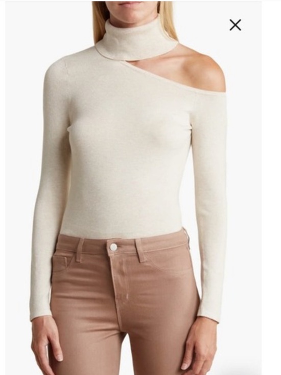 L'AGENCE Sweaters - L’AGENCE Beige Nicky Cut Out Sweater Size Small